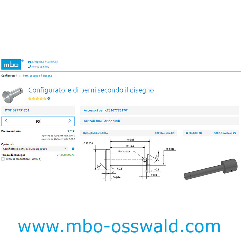 Configuratore di perni secondo il disegno