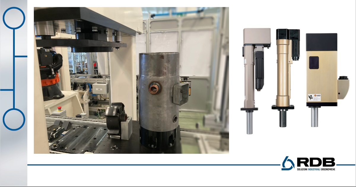 Come RDB collabora con i clienti. Esempio di un caso reale.   Presse elettroniche DDK con controllo di coppia, forza e spostamento per il piantaggio di rotori in gusci protettivi